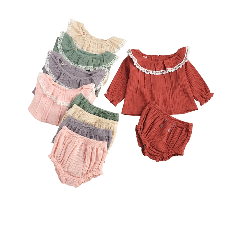 Spring Princess Baby Girls Peter Pan Collar Clothes Sets Ruffles Lace Long Sleeve Tops Shorts 0-24M
Spring Princess Baby Girls Peter Pan Collar Clothes Sets Ruffles Lace Long Sleeve Tops Shorts 0-24M
