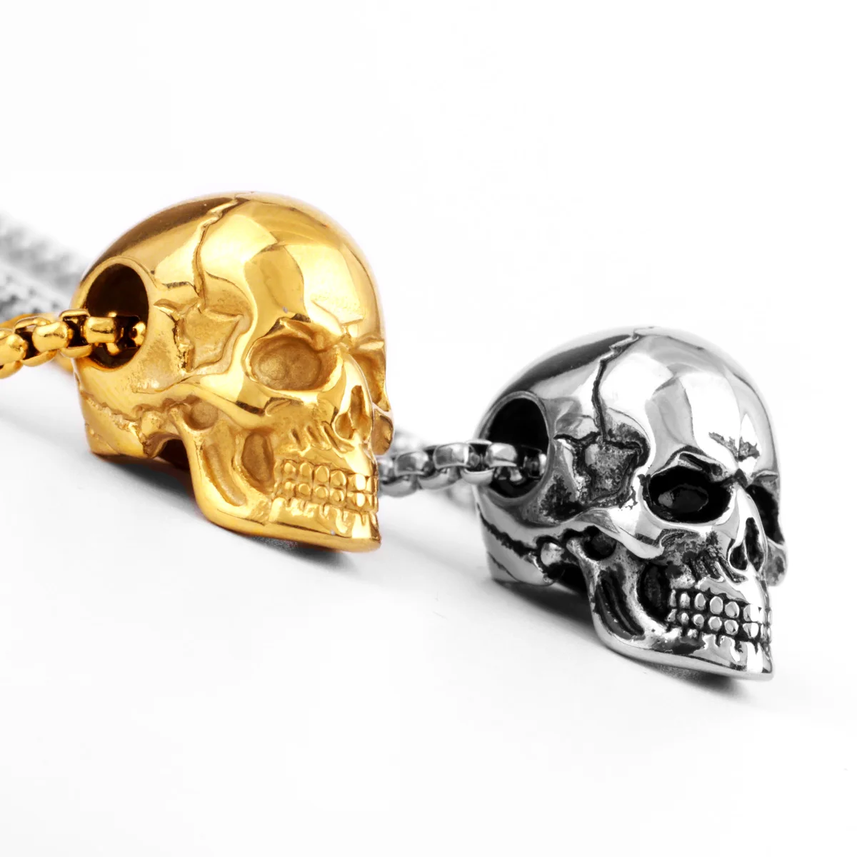 Золотая черная искусственная цепь с черепом в стиле панк хип хоп для парня