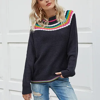 Women Fashion Loose Color Contrast Comfortable Sweaters Long Sleeves Loose Ladies Pullovers Sweater 2020 Mujer Sueteres #3
Women Fashion Loose Color Contrast Comfortable Sweaters Long Sleeves Loose Ladies Pullovers Sweater 2020 Mujer Sueteres #3