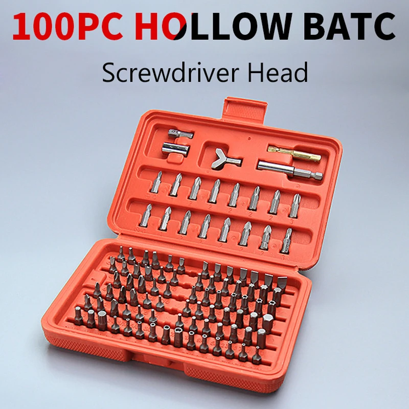 100PCS Screwdriver Set of Screw Driver Bit Set Multi-function Cross Slotted Head Y-Type M-Type Hexagon Socket with BOX
100PCS Screwdriver Set of Screw Driver Bit Set Multi-function Cross Slotted Head Y-Type M-Type Hexagon Socket with BOX