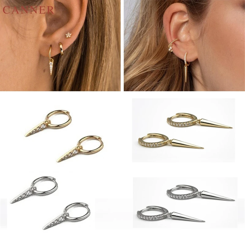 CANNER Punk CZ Crystal Small Hoop Earrings for Women Zircon Circle Earrings 925 Silver Triangle Huggie Earings 2019 Jewelry C40
CANNER Punk CZ Crystal Small Hoop Earrings for Women Zircon Circle Earrings 925 Silver Triangle Huggie Earings 2019 Jewelry C40