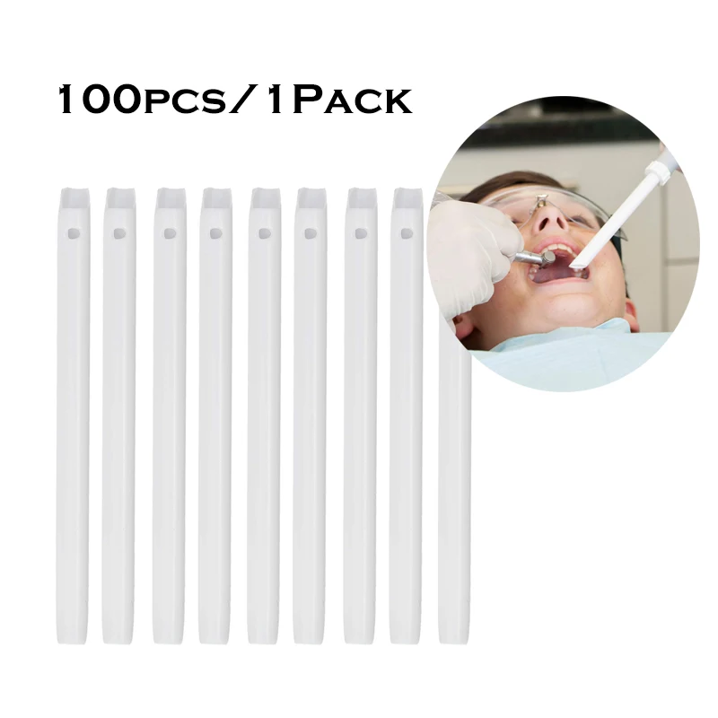 

100 Pcs Disposable Combo Hve Vented Evacuator Suction Tips White for Dental Lab Equipment
