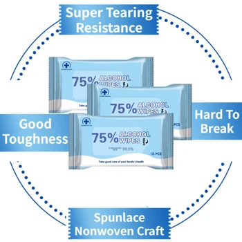 10pcs/bag 75% Soft Alcohol Detergent Wipes Portable Disinfection Wet Wipes All-Purpose Skin Cleaning Wet Wipe 
10pcs/bag 75% Soft Alcohol Detergent Wipes Portable Disinfection Wet Wipes All-Purpose Skin Cleaning Wet Wipe