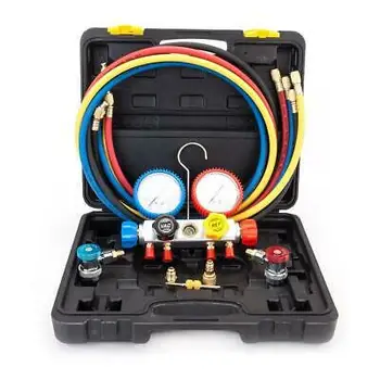 4-Way Valve Refrigeration Air Conditioning A/C Diagnostic Manifold Gauge R410 
4-Way Valve Refrigeration Air Conditioning A/C Diagnostic Manifold Gauge R410