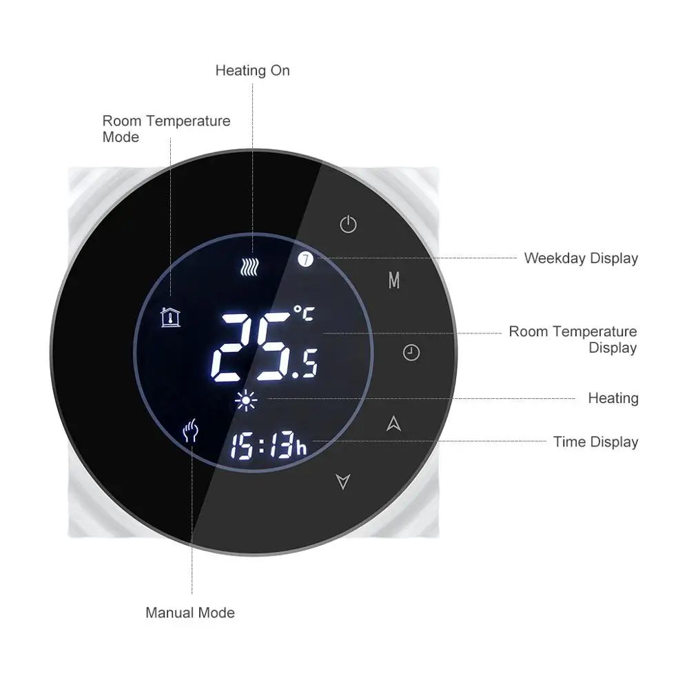 Gas Boiler Thermostat Tuya Remote Control Backlight Weekly Programmable LCD Touch Screen Temperature Controller/Wifi Smart Water
Gas Boiler Thermostat Tuya Remote Control Backlight Weekly Programmable LCD Touch Screen Temperature Controller/Wifi Smart Water