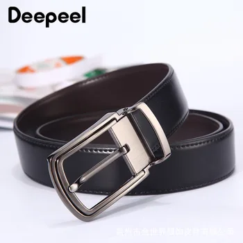 Deepeel 3.3*110-125cm Men's Belt Double-sided Two-layer Leather Belts Fashion Pin Buckle Wild Casual Luxury Decoration YB004 
Deepeel 3.3*110-125cm Men's Belt Double-sided Two-layer Leather Belts Fashion Pin Buckle Wild Casual Luxury Decoration YB004