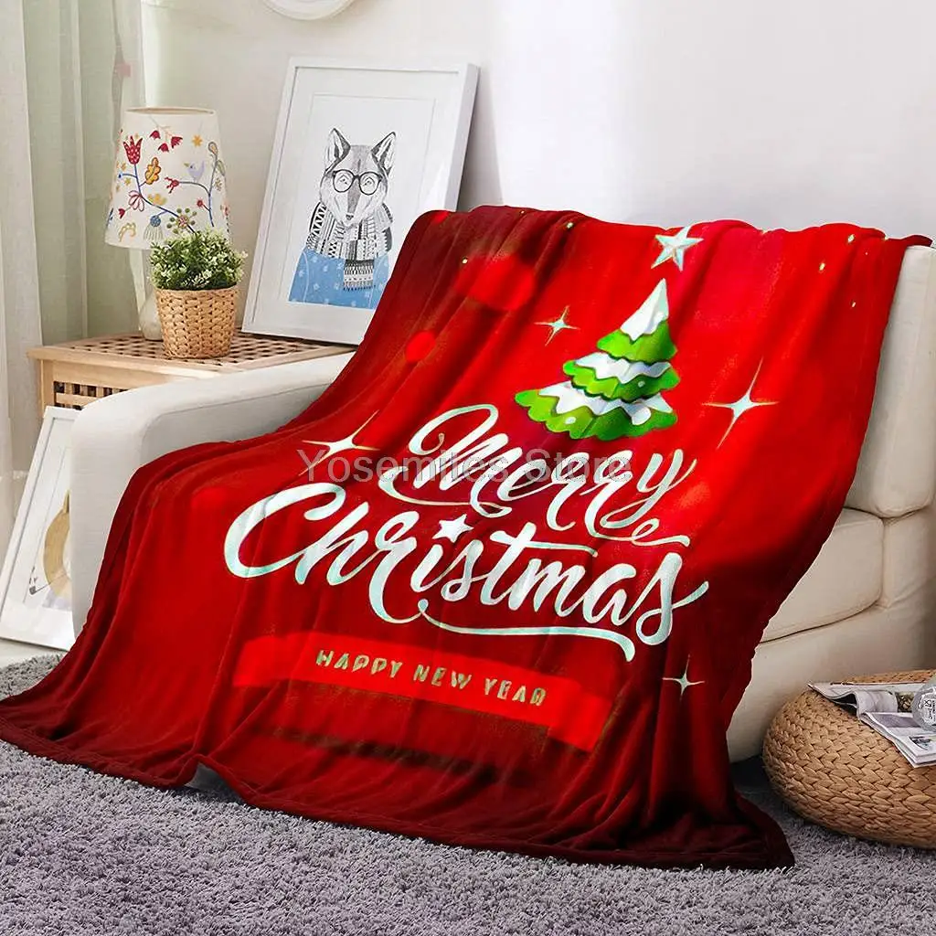 

Christmas Blanket,All Season Lightweight Plush and Warm Home Cozy Portable Fuzzy Throw Blankets for Couch Bed Sofa,Merry Christm