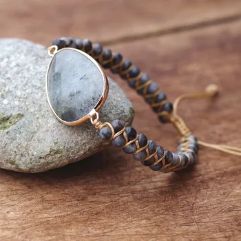 Natural Stones Labradorite Boho Friendship Bracelet Women Man Handmade String Braided Yoga Charm Wrap Bracelet Bangle
Natural Stones Labradorite Boho Friendship Bracelet Women Man Handmade String Braided Yoga Charm Wrap Bracelet Bangle