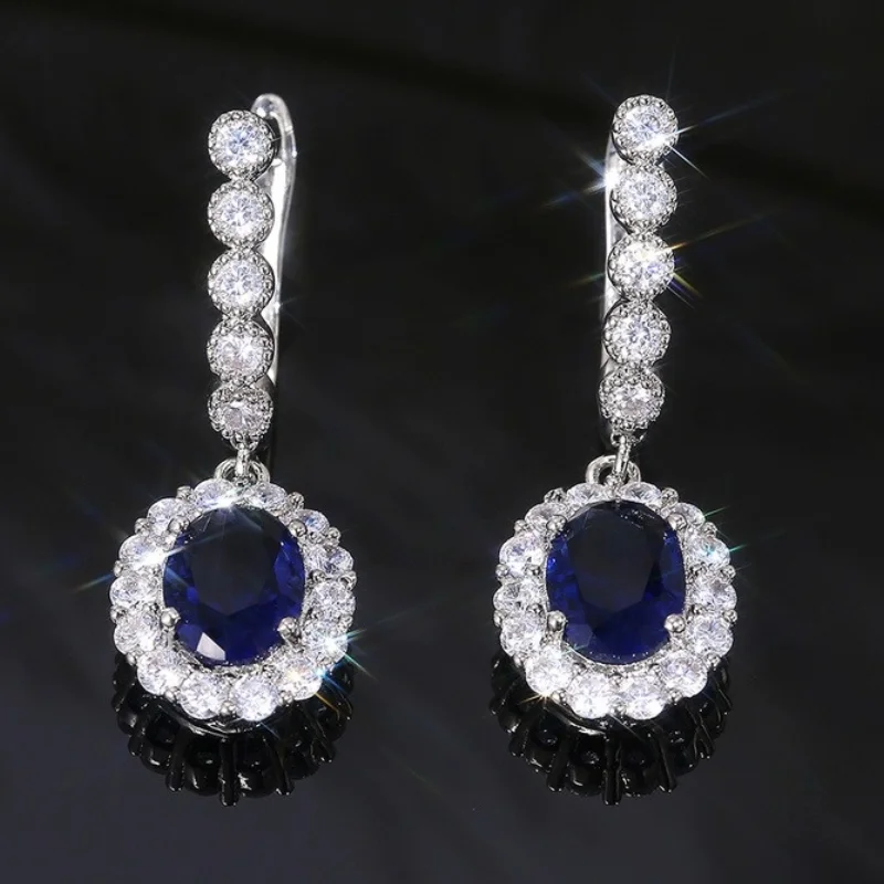 Delicate Drop Earrings for Women Silver Color Inlaid Blue/White Zirconia Elegant Wedding Accessories Classic Jewelry Gift 5 Mallzona H5247c87692424663926388c7150b8fc5f Delicate Drop Earrings for Women Silver Color Inlaid Blue/White Zirconia Elegant Wedding Accessories Classic Jewelry Gift Mallzona