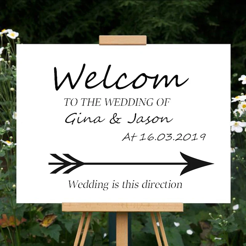 personalized welcome decal sticker wedding decoration, removable