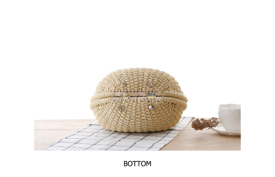 Shell-Style Round Wicker Handbag - Designer Rattan Crossbody Summer Purse 8 H5248fa206d9547459b7e124ac9bceed1I