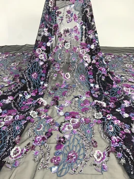 2019 New Africa Lace Fabric French purple Premium hand embroidery design with sequins Fabric Used for women Wedding dress
2019 New Africa Lace Fabric French purple Premium hand embroidery design with sequins Fabric Used for women Wedding dress