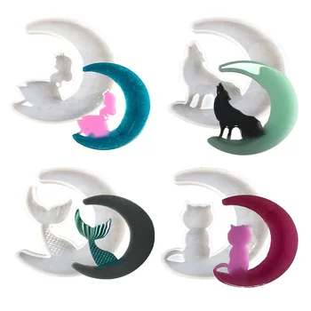 Fluid Art Silicone Resin Mold Moon Girl Cat Wolf Beauty Mermaid Tail DIY Epoxy Resin Art Mould Jewelry Pedant DIY Epoxy Molds
Fluid Art Silicone Resin Mold Moon Girl Cat Wolf Beauty Mermaid Tail DIY Epoxy Resin Art Mould Jewelry Pedant DIY Epoxy Molds
