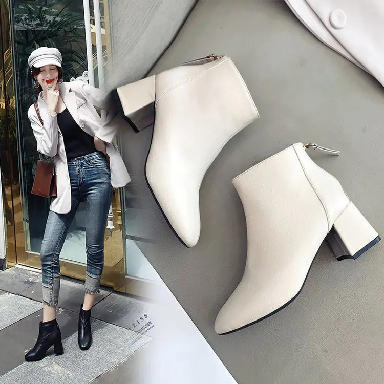 High Heel Boots Women's Low Shoes Back Zip Luxury Designer Booties Ladies Bootee Woman 2019 Zipper Heels Ankle Autumn Fashion
High Heel Boots Women's Low Shoes Back Zip Luxury Designer Booties Ladies Bootee Woman 2019 Zipper Heels Ankle Autumn Fashion