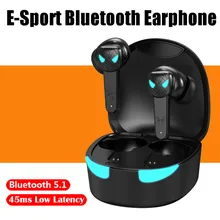 

E-sport Bluetooth Earphone Wireless Gaming Headphone HiFi Stereo Gamer Headset Noise Reduction 45ms Low Delay with Mic Earbud