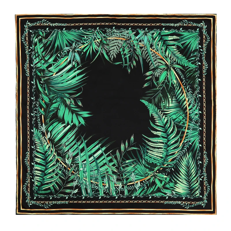 90cm Square Twill Silk Scarf Shawls Women Leaf Printing Neck Scarves Foulard Lady Shawl Hijab Wrap Headbands Summer New 2022 
90cm Square Twill Silk Scarf Shawls Women Leaf Printing Neck Scarves Foulard Lady Shawl Hijab Wrap Headbands Summer New 2022