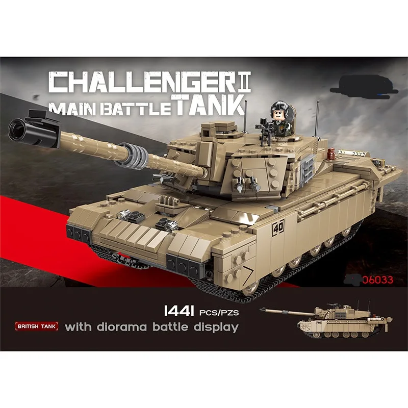 In Stock Technic New Military Series 06033 The UK Challenger2 Main Battle Tank Model Blocks Bricks Toys Birthday Christmas Gifts
In Stock Technic New Military Series 06033 The UK Challenger2 Main Battle Tank Model Blocks Bricks Toys Birthday Christmas Gifts