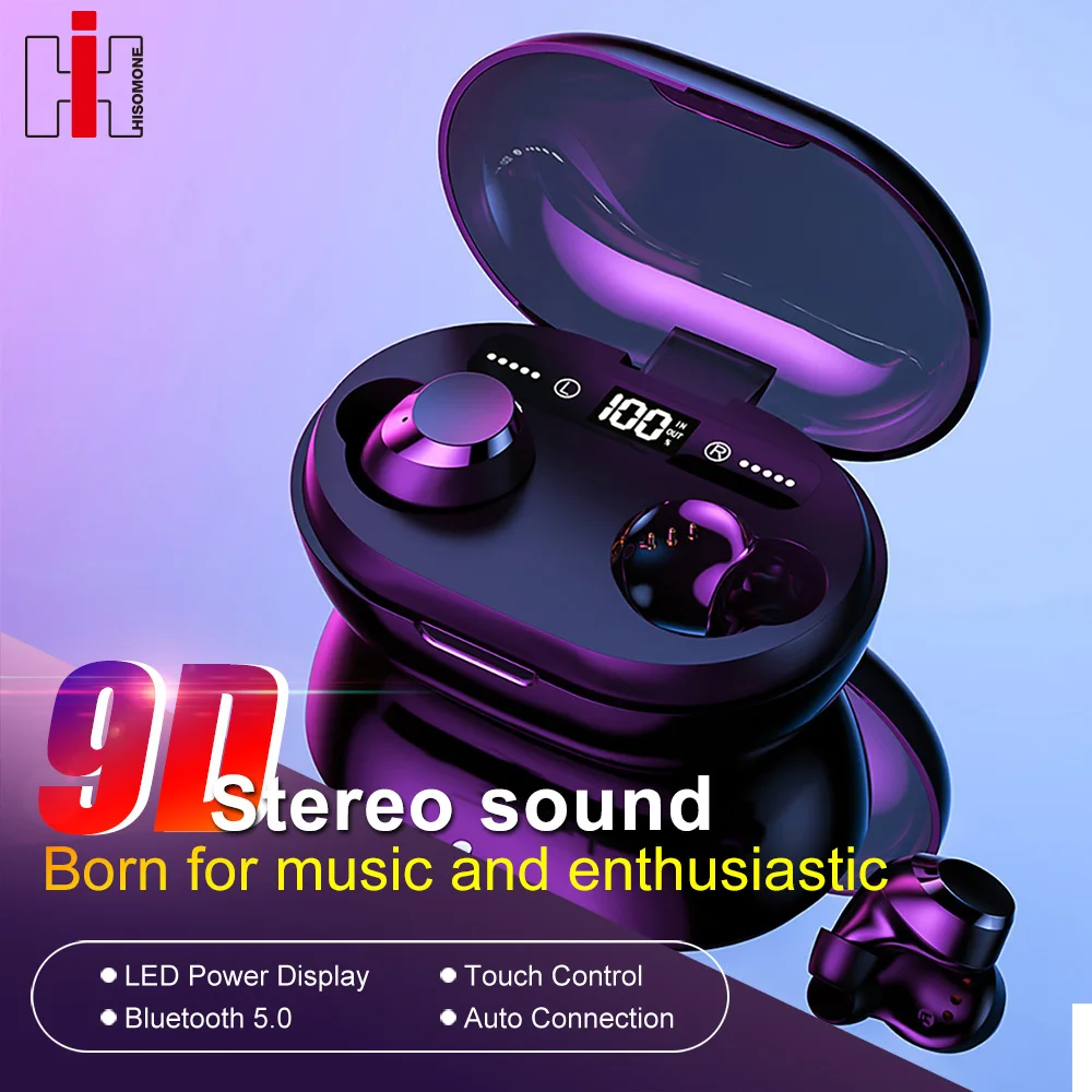 TWS 5.0 Bluetooth 9D Stereo Earphone Wireless Earphones IPX5 Waterproof Earphone 3000mAh LED Display Power Bank With Mic Headset
TWS 5.0 Bluetooth 9D Stereo Earphone Wireless Earphones IPX5 Waterproof Earphone 3000mAh LED Display Power Bank With Mic Headset