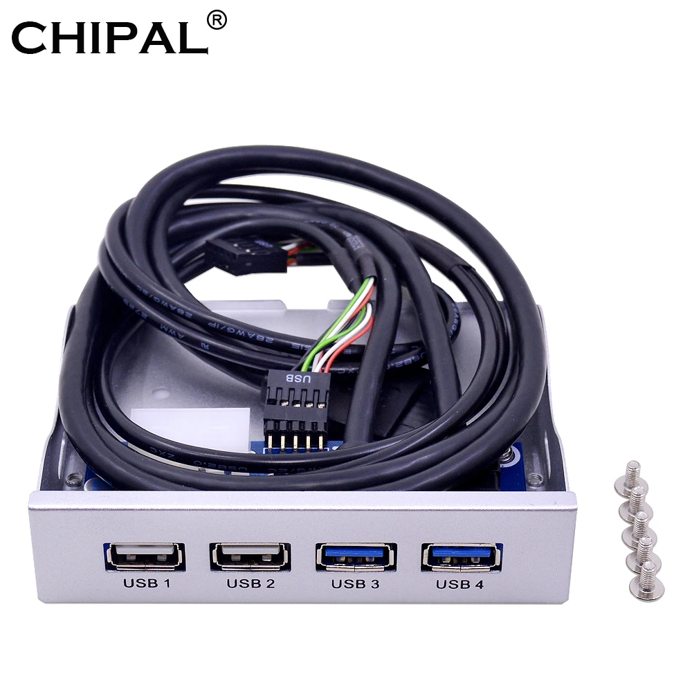 CHIPAL Silver 4 Ports USB 2.0 USB 3.0 Front Panel Hub 20Pin Splitter Internal Combo Bracket Adapter for Desktop 3.5'' Floppy Bay
CHIPAL Silver 4 Ports USB 2.0 USB 3.0 Front Panel Hub 20Pin Splitter Internal Combo Bracket Adapter for Desktop 3.5'' Floppy Bay