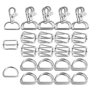 60Pcs 32mm Metal D Rings for Gags Swivel Snap Hooks Tri-Glide Buckles for Handbag Hardware (Silver)
60Pcs 32mm Metal D Rings for Gags Swivel Snap Hooks Tri-Glide Buckles for Handbag Hardware (Silver)
