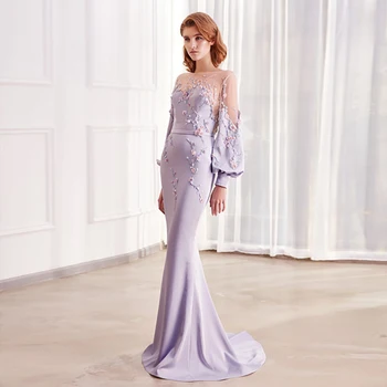 Verngo Purple Mermaid Evening Dress Elegant Long Prom Dress Flowers Party Gowns Puff Sleeves Formal Dress Abiye Gece Elbisesi
Verngo Purple Mermaid Evening Dress Elegant Long Prom Dress Flowers Party Gowns Puff Sleeves Formal Dress Abiye Gece Elbisesi