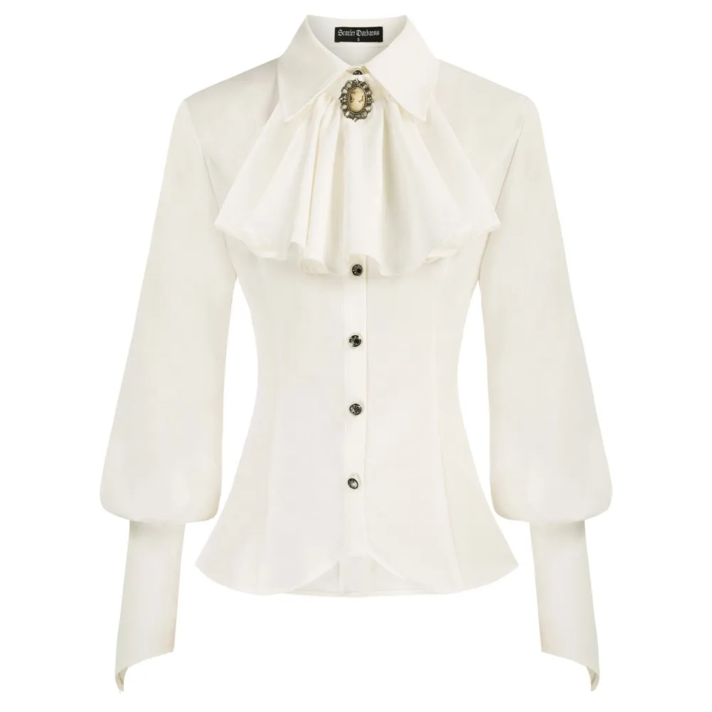 SD Women's Victorian Blouse Vintage Lotus Ruffled Shirt Renaissance Shirt With Tie Long Lantern Sleeves Button-up Blouse A30
SD Women's Victorian Blouse Vintage Lotus Ruffled Shirt Renaissance Shirt With Tie Long Lantern Sleeves Button-up Blouse A30