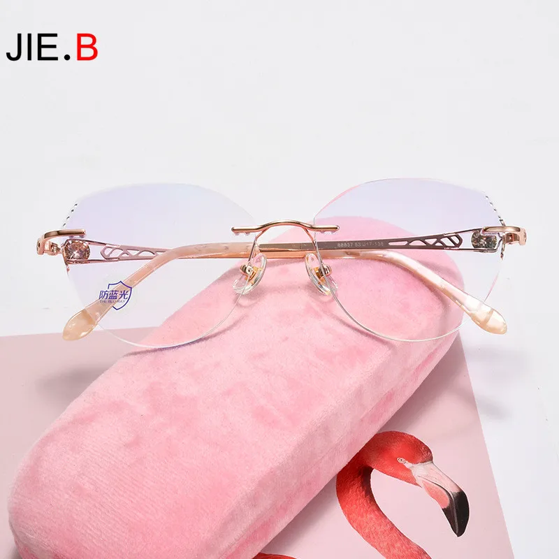 Fashion Anti-blue Light Discoloration Diamond Ladies Rimless Prescription Glasses Myopia Progressive Presbyopia
Fashion Anti-blue Light Discoloration Diamond Ladies Rimless Prescription Glasses Myopia Progressive Presbyopia