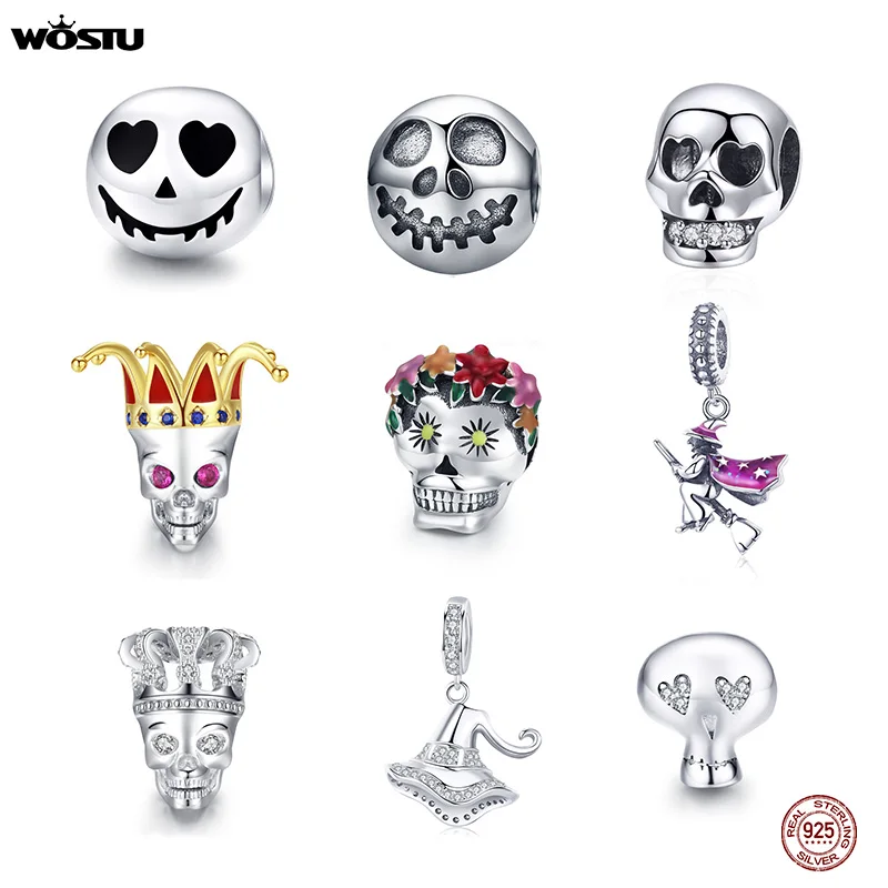 WOSTU Halloween Beads 925 Sterling Silver Skull Pumpkin Magic Wizard Charm Fit Original Bracelet Pendant Horrible Party Jewelry
WOSTU Halloween Beads 925 Sterling Silver Skull Pumpkin Magic Wizard Charm Fit Original Bracelet Pendant Horrible Party Jewelry