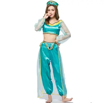 Aladdin Jasmine Princess Cosplay Women Girls Outfits Fancy Dress Up Party Costume Female Top+Pants+Headbands 3pcs Clothing Set
Aladdin Jasmine Princess Cosplay Women Girls Outfits Fancy Dress Up Party Costume Female Top+Pants+Headbands 3pcs Clothing Set