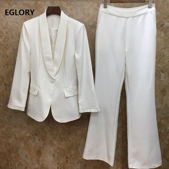 Top Grade Designer Clothing Suits 2019 Spring Fashion Blazer Sets Women Notched Collar Blazer Jackets+Full Length Pant Sets 2pcs
Top Grade Designer Clothing Suits 2019 Spring Fashion Blazer Sets Women Notched Collar Blazer Jackets+Full Length Pant Sets 2pcs