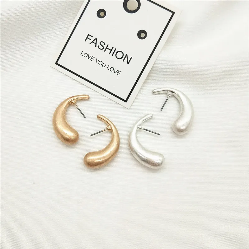SRCOI Minimalist C Shaped Raindrop Stud Earrings Geometric Metal Gold Silver Color Waterdrop Fashion Alloy Earrings For Women
SRCOI Minimalist C Shaped Raindrop Stud Earrings Geometric Metal Gold Silver Color Waterdrop Fashion Alloy Earrings For Women