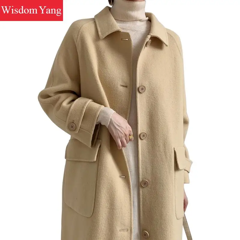 Winter Cashmere Coat Womens Sheep Wool Fleece Oversized Loose Yellow Woolen Plus Size Outerwear Overcoat Woollen Korean Coats
Winter Cashmere Coat Womens Sheep Wool Fleece Oversized Loose Yellow Woolen Plus Size Outerwear Overcoat Woollen Korean Coats