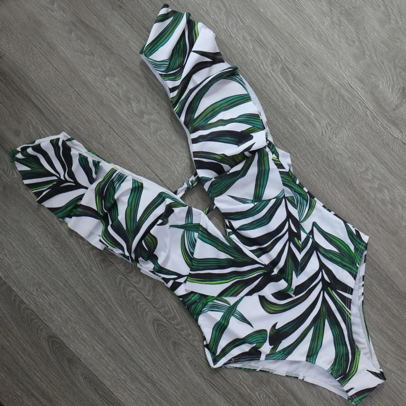 FREE SHIPPING 2021 New Leaf Print Bikini JKP4352