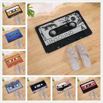 

Vintage Entrance Anti-Slip Doormat Casset Tape Mix Tape Carpets Bedroom Rugs Decorative Stair Mats Home Floor Mats