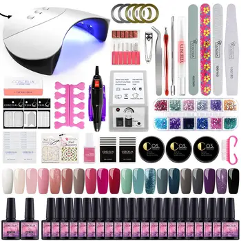 COSCELIA Nail Set UV LED Lamp Dryer With Nail Gel Polish Kit Soak Off Manicure Set Gel Nail Polish For Nail Art Tools For Art
COSCELIA Nail Set UV LED Lamp Dryer With Nail Gel Polish Kit Soak Off Manicure Set Gel Nail Polish For Nail Art Tools For Art