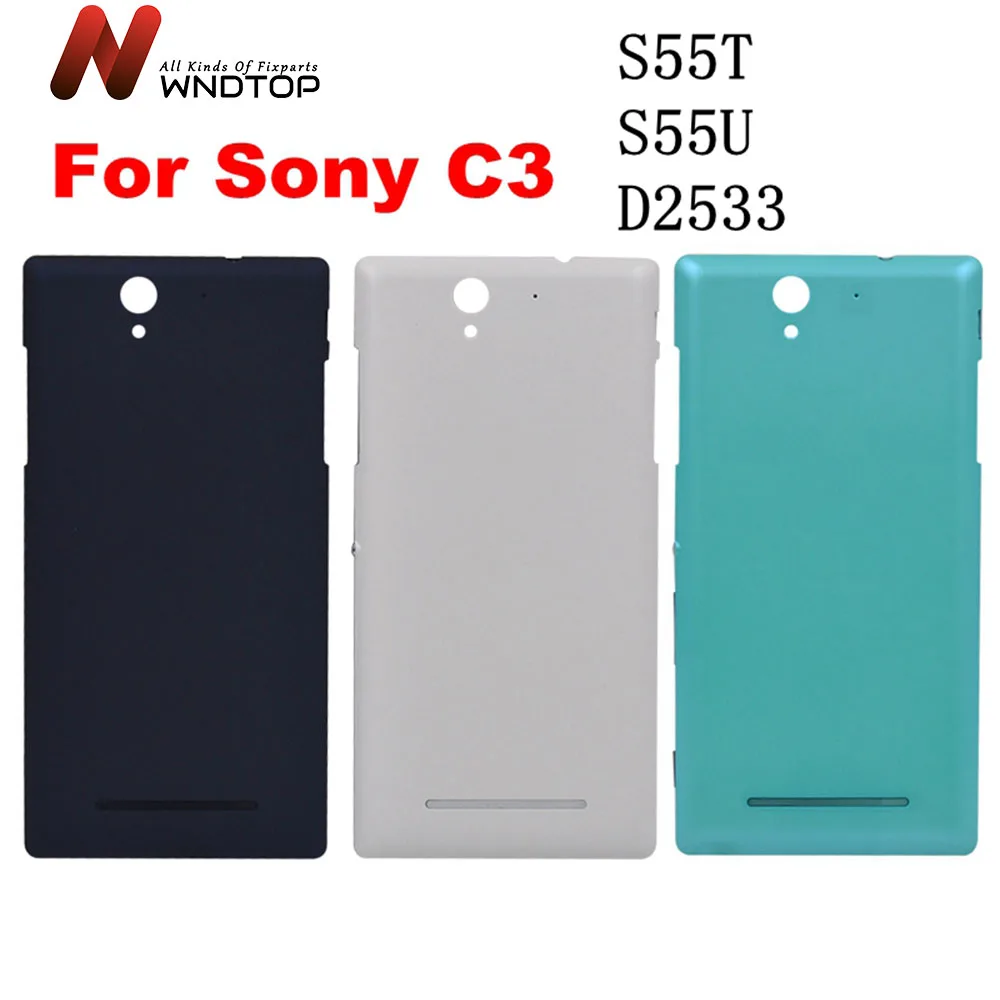 

For SONY C3 Battery Cover Rear Battery Door Housing For Sony Xperia C3 S55T S55U D2533 Back Cover Case With Power Button