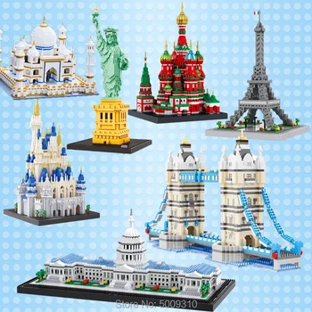 

Balody World Famous Architecture Diamond Building Blocks Toy Taj Mahal Vassili Church Big Ben London Bridge Eiffel Tower Brick