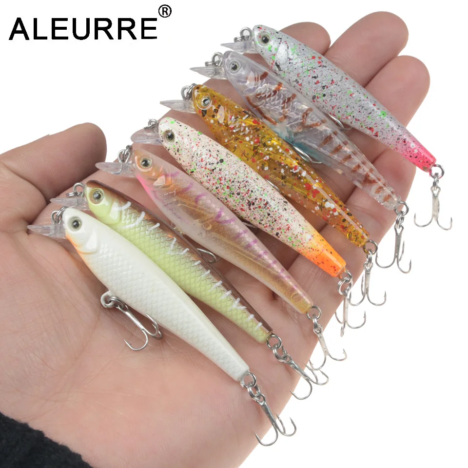 

1PCS Small Minnow Fishing Wobbler 6.5cm/3.8g Topwater Bait Hard Crankbait Artificial Lure 8# Hooks Tackle Pesca Bass