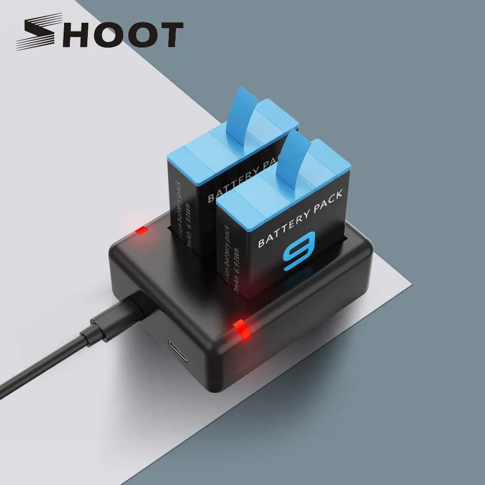 SHOOT 1800mAh AHDBT-901 Battery for GoPro Hero 9 Black Battery with USB Charger for Go Pro Hero 9 Black Action Camera Accessory
SHOOT 1800mAh AHDBT-901 Battery for GoPro Hero 9 Black Battery with USB Charger for Go Pro Hero 9 Black Action Camera Accessory