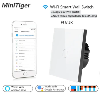 Minitiger EU/UK Wifi Smart Wall Touch Switch Glass Panel Mobile APP Remote Control work with Amazon Alexa Google Home
Minitiger EU/UK Wifi Smart Wall Touch Switch Glass Panel Mobile APP Remote Control work with Amazon Alexa Google Home