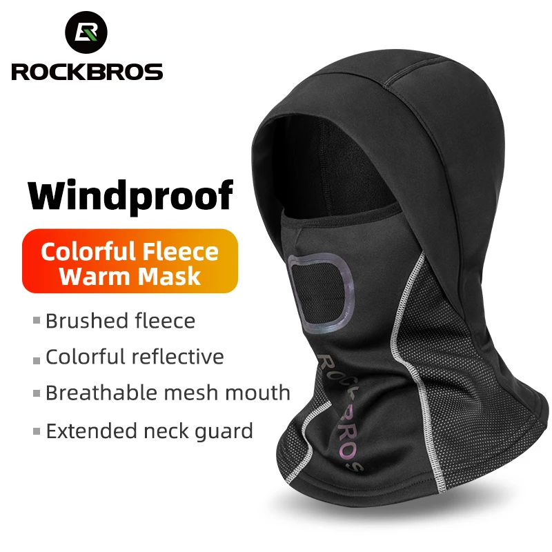 ROCKBROS зимняя велосипедная маска Флисовая теплая ветрозащитная для лица Балаклава