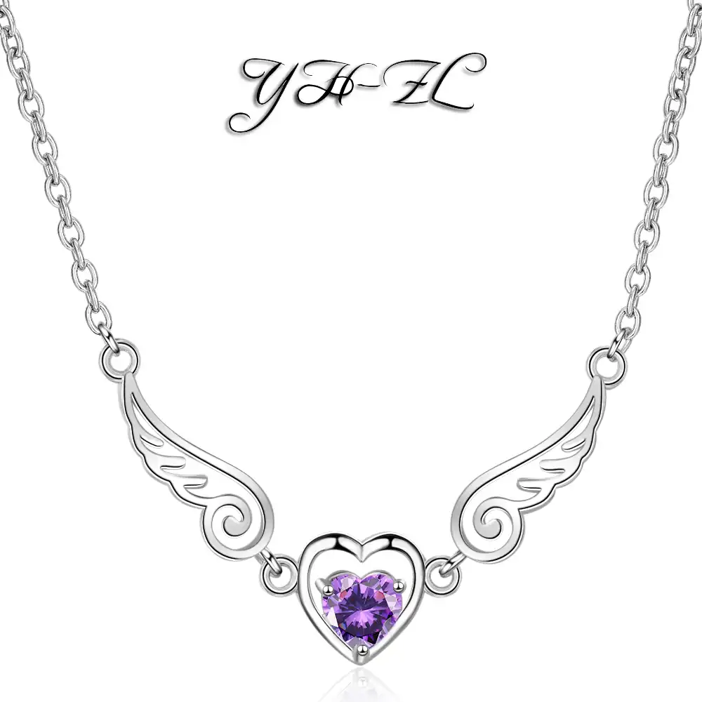 jewelry shiny cz zirconia love heart shape pendant necklace for
