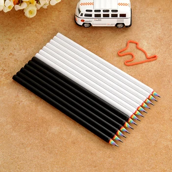 12PCS/Lot Rainbow Pencil HB Pre-Sharpened Round Shape Pencils Eco-friendly Pencil Paper Rod for Kid School Supplies Black, White
12PCS/Lot Rainbow Pencil HB Pre-Sharpened Round Shape Pencils Eco-friendly Pencil Paper Rod for Kid School Supplies Black, White