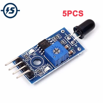 

5pcs/lot LM393 4 Pin IR Flame Detection Sensor Module Fire Detector Infrared Receiver Module for Arduino Diy Kit