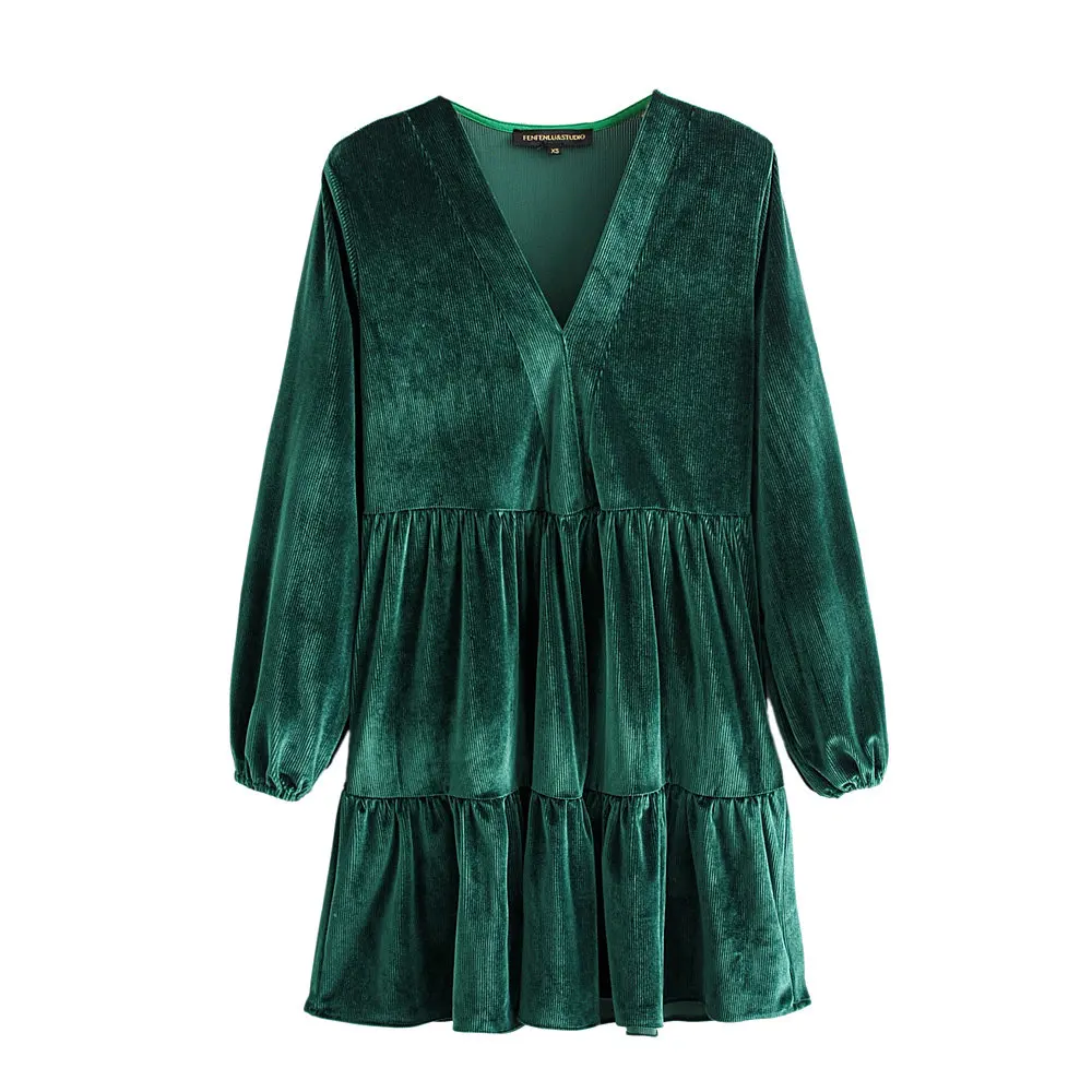 Za women's early spring 2020 new deep V-Neck long sleeve velvet dress short splicing Ruffle loose velvet Mini Dress
Za women's early spring 2020 new deep V-Neck long sleeve velvet dress short splicing Ruffle loose velvet Mini Dress