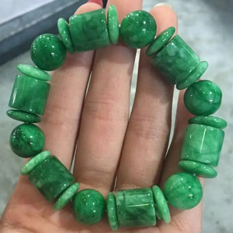 Natural Green Jade Bracelets Men Women Handcarved Jasper Jadeite Beads Elastic Beaded Bracelet Fashion Jewelry Accessories
Natural Green Jade Bracelets Men Women Handcarved Jasper Jadeite Beads Elastic Beaded Bracelet Fashion Jewelry Accessories