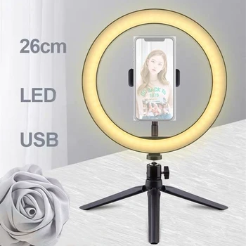 10 inch Ring lamp Photography Lighting Selfie Led Light Ring with stand Video Camera Light Phone Tripod for Makeup Youtube Live
10 inch Ring lamp Photography Lighting Selfie Led Light Ring with stand Video Camera Light Phone Tripod for Makeup Youtube Live