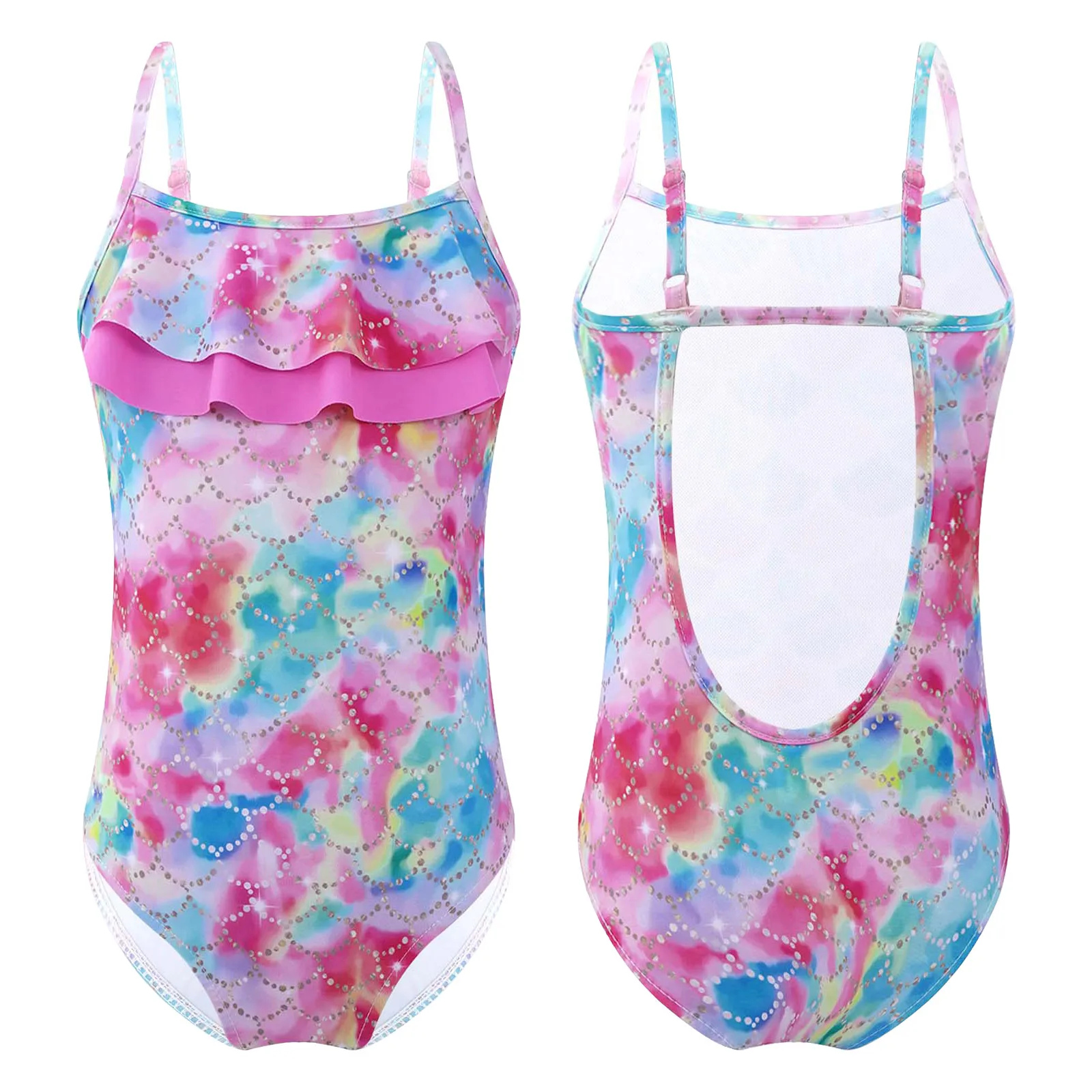 

Cute Toddler Baby Girl Swimwear Long Sleeve UPF50+ Infant Bathing Suits Ruffle Cartoon print Swimsuit Kids One Piece Beachwear
