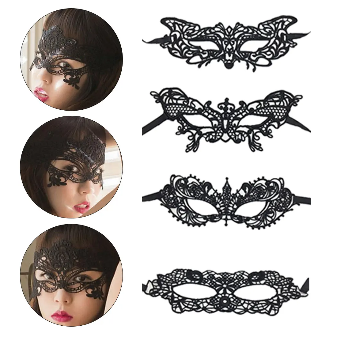 

Black Lace Floral Eye Mask Masquerade Fancy Parties mask Sexy Lady Beautiful Eye Mask Halloween Costume