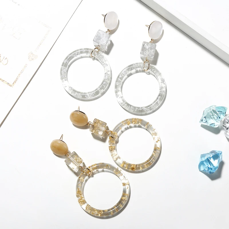 YAOLOGE New Romantic Korean Transparent Gold Silver Acrylic Drop Earrings For Women 2019 Jewelry Geometric Big Round Earrings
YAOLOGE New Romantic Korean Transparent Gold Silver Acrylic Drop Earrings For Women 2019 Jewelry Geometric Big Round Earrings